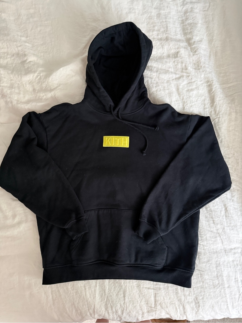Kith x Simpsons Black Crewneck Hoodie with Yellow Logo Patch